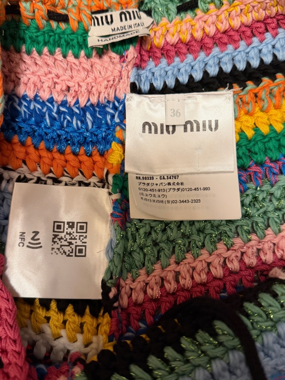 Miu Miu Multicolor Crochet Women's Shorts - Picture 4 of 6